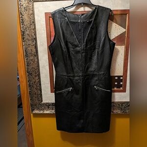 Zara Black Faux Leather Dress